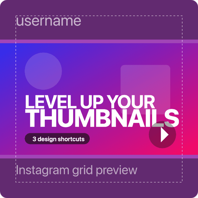 Instagram Square 1:1 thumbnail preview with safe area overlay