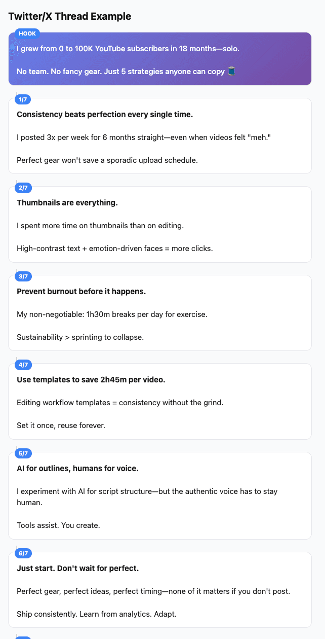 Social media thread extracted from transcript