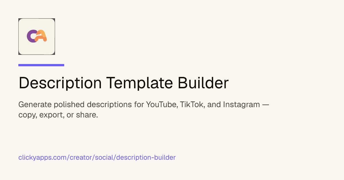 Description Builder — ClickyApps